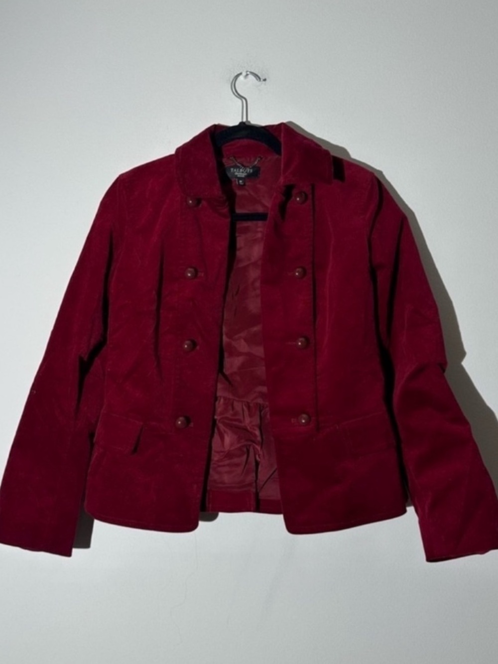 Talbots Red Double-Breasted Military Style Jacket | Size 8P